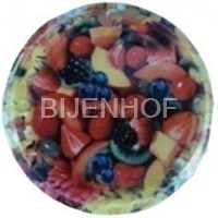 Metal lids with fruit